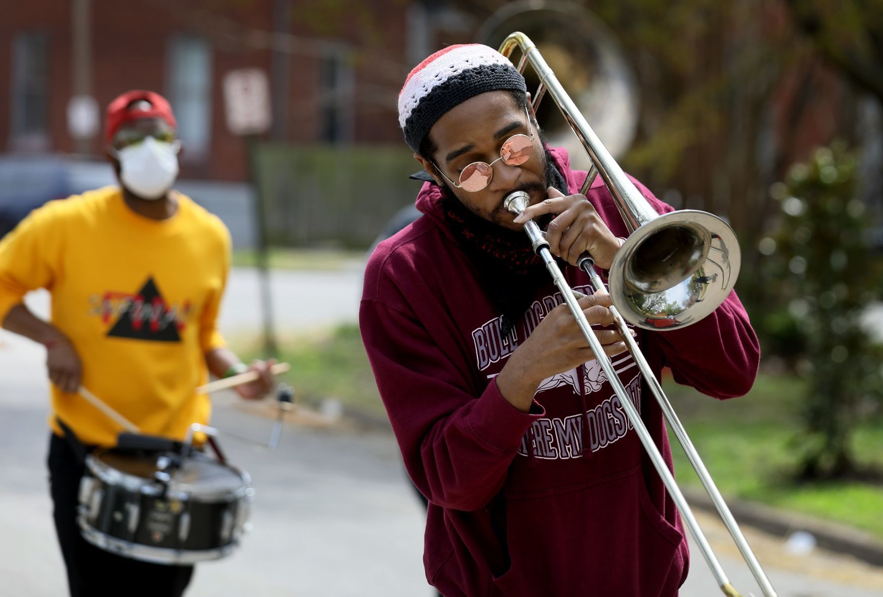 Red and Black Brass Band rolls through the Old North St. Louis